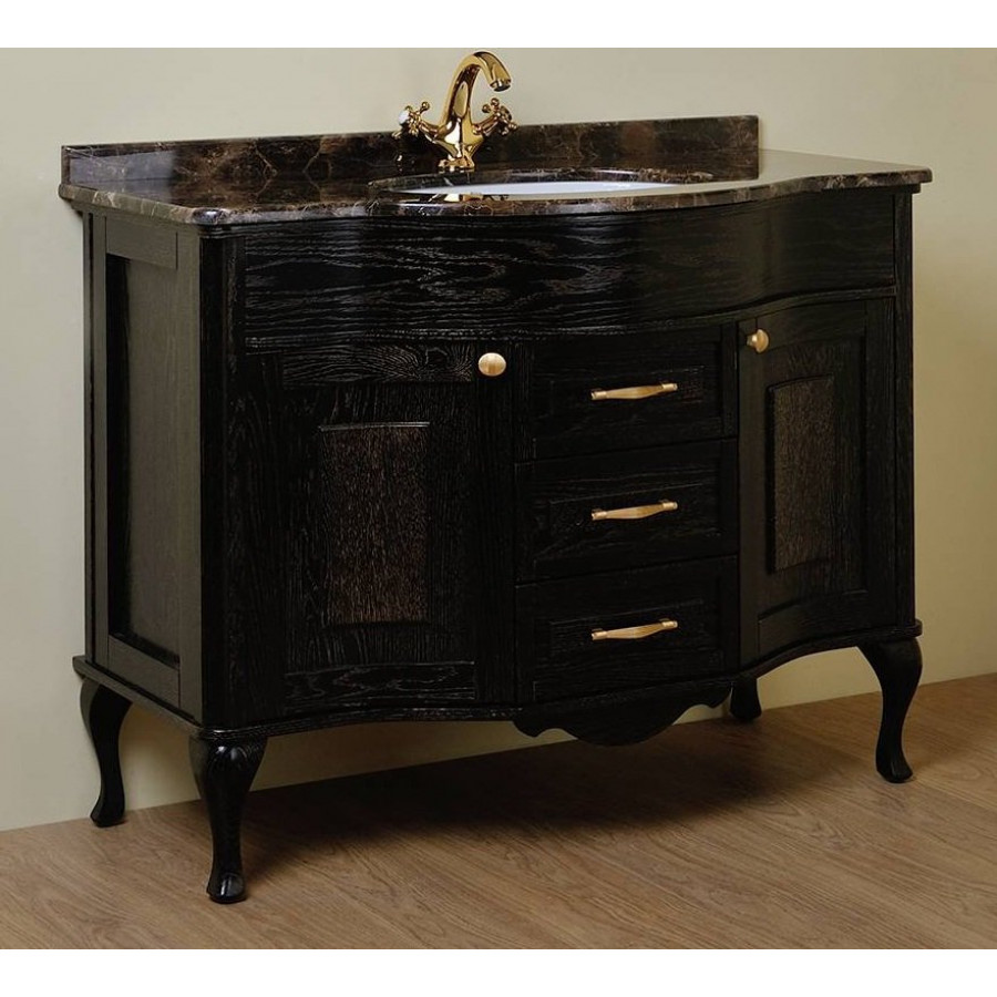 Тумба с раковиной Timo Amelia 110 H-VR (черный с патиной золото)