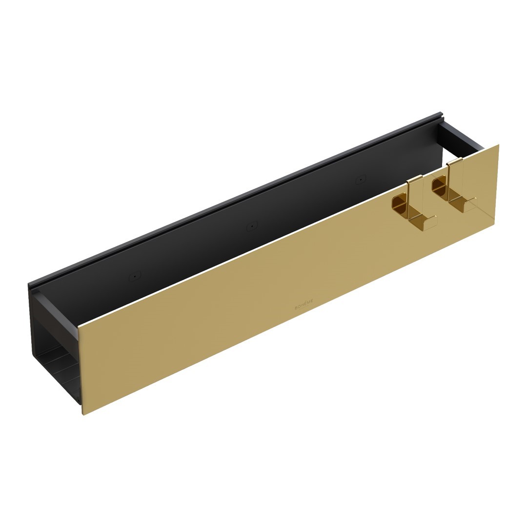 Полка настенная 60см Boheme Gold + 2 крючка 10966-G