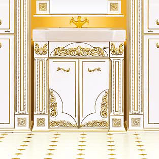 Тумба с раковиной Misty Барокко 80 бежевая патина