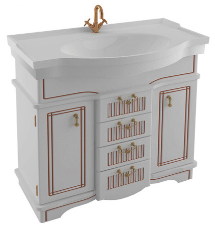 Тумба с раковиной Aquanet Луис 110 белая