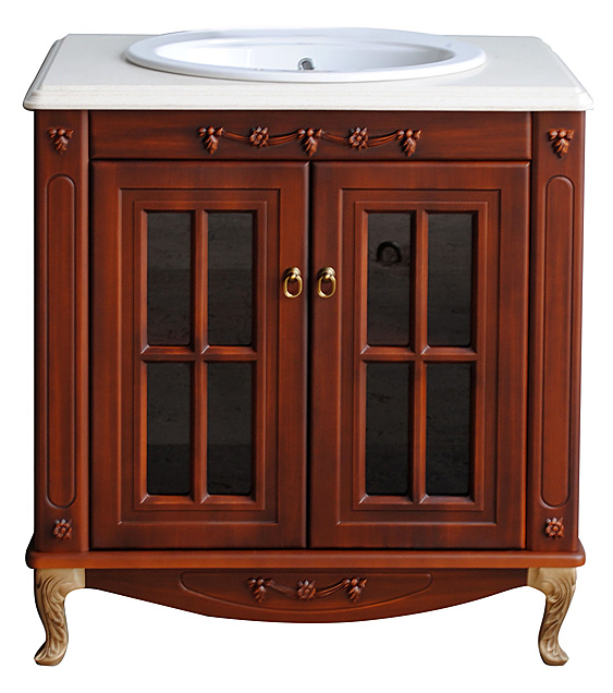 Тумба с раковиной Атолл Верона 85 скуро К витрина