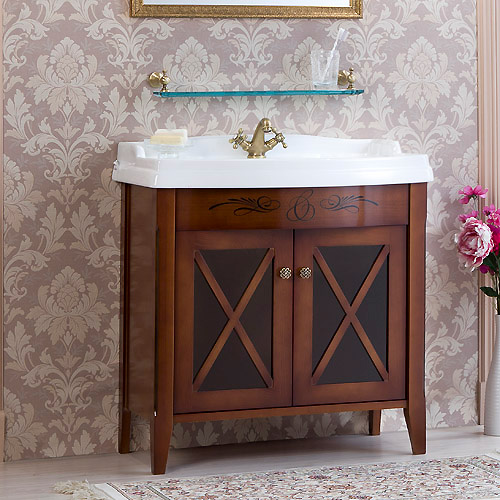 Тумба с раковиной Caprigo Наполи 80 NOCE SCURO