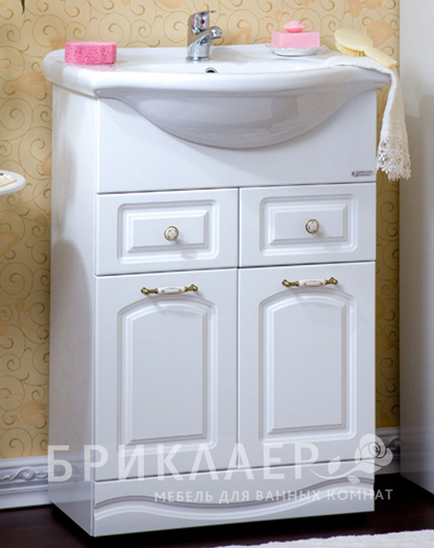 Тумба с раковиной Бриклаер Анна 60 белая