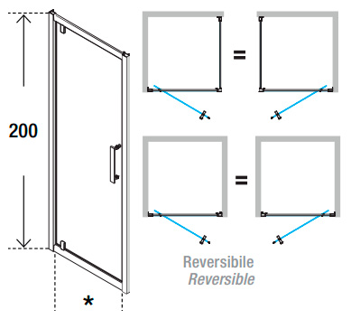 Душевая дверь в нишу Novellini Rose Rosse G ROSEG78-1K