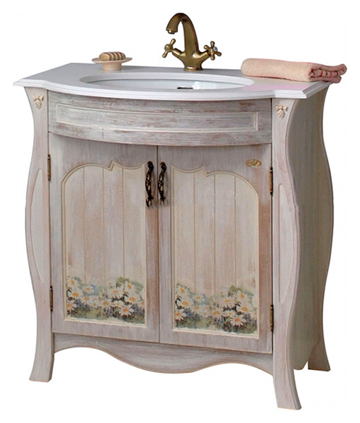 Тумба с раковиной Атолл Ривьера daisy (ромашки)