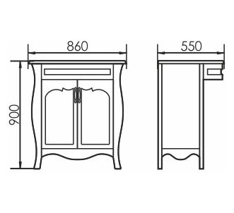 Тумба с раковиной Атолл Ривьера apricot (персик)