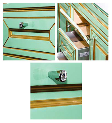 Тумба с раковиной Misty Vena 75 салатовая патина