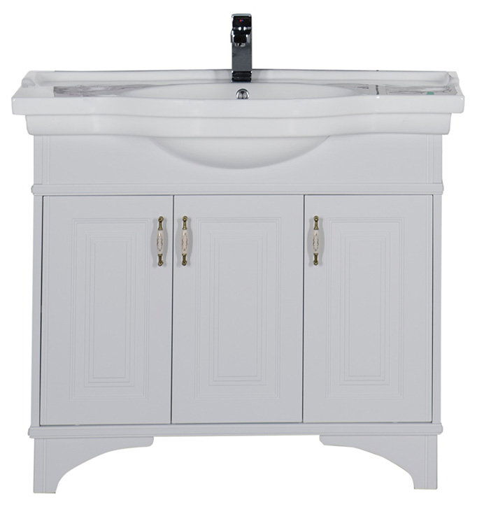 Тумба с раковиной Aquanet Валенса 100 белая