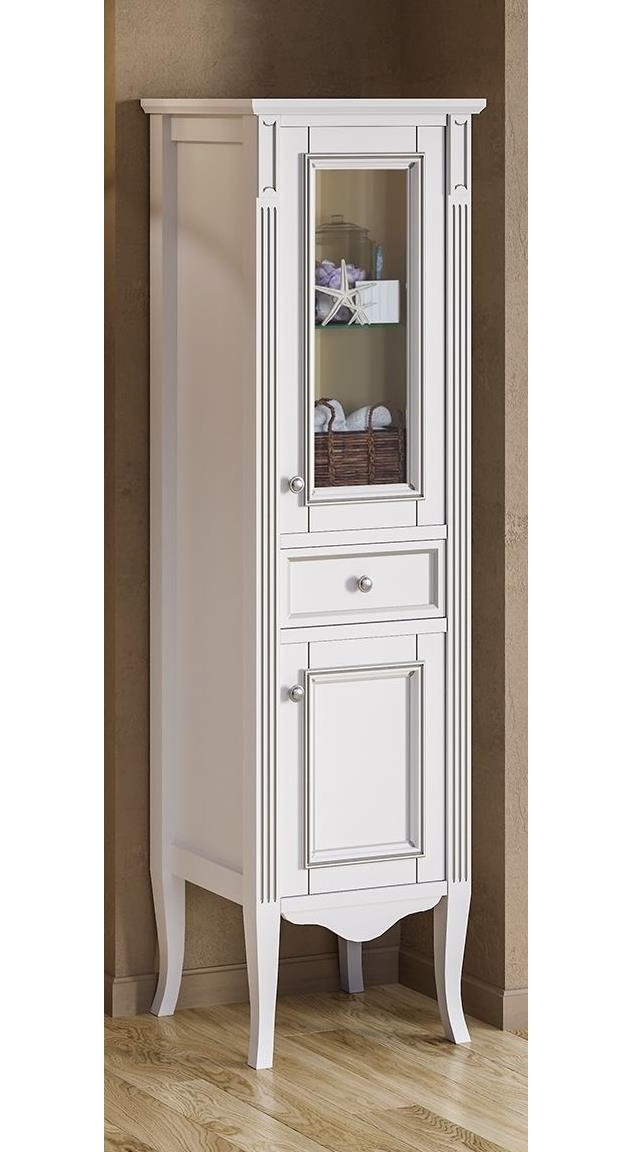 Шкаф-пенал Timo Aura M-VR bianco/silver