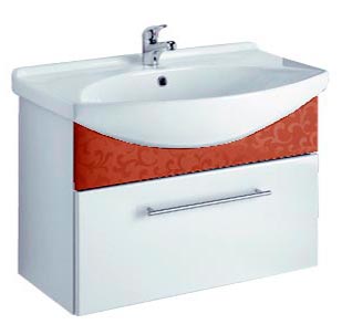 Тумба с раковиной Dreja Ornament 85 декор бронза