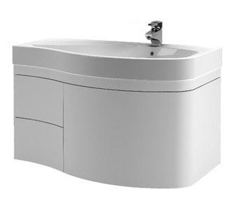 Тумба с раковиной Aquanet Сопрано 1-95  белая с ящиком R