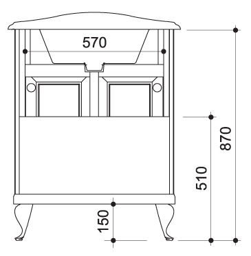 Тумба с раковиной Caprigo Порто 70 NOCE SCURO