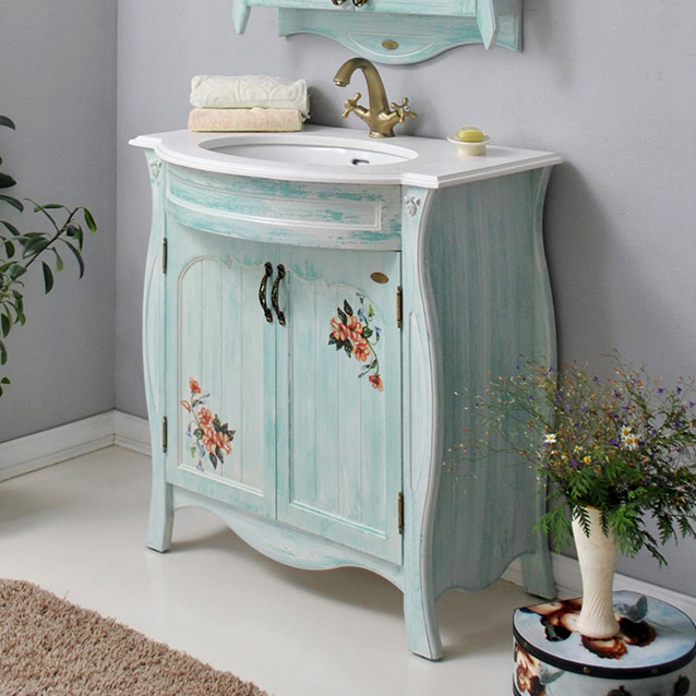 Тумба с раковиной Атолл Ривьера heaven (небесно-голубая)