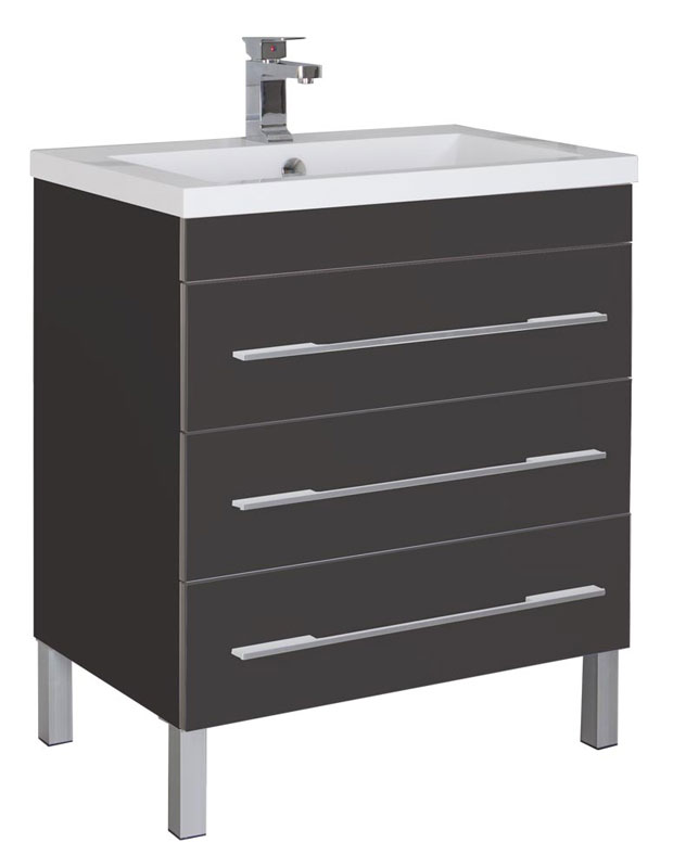 Тумба с раковиной Aquanet Верона 75 черная