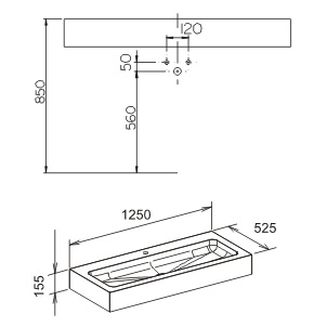 Тумба с раковиной Keuco Edition 300 грецкий орех 125 см
