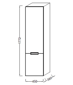 Шкаф-пенал Jacob Delafon Reve белый бриллиант R