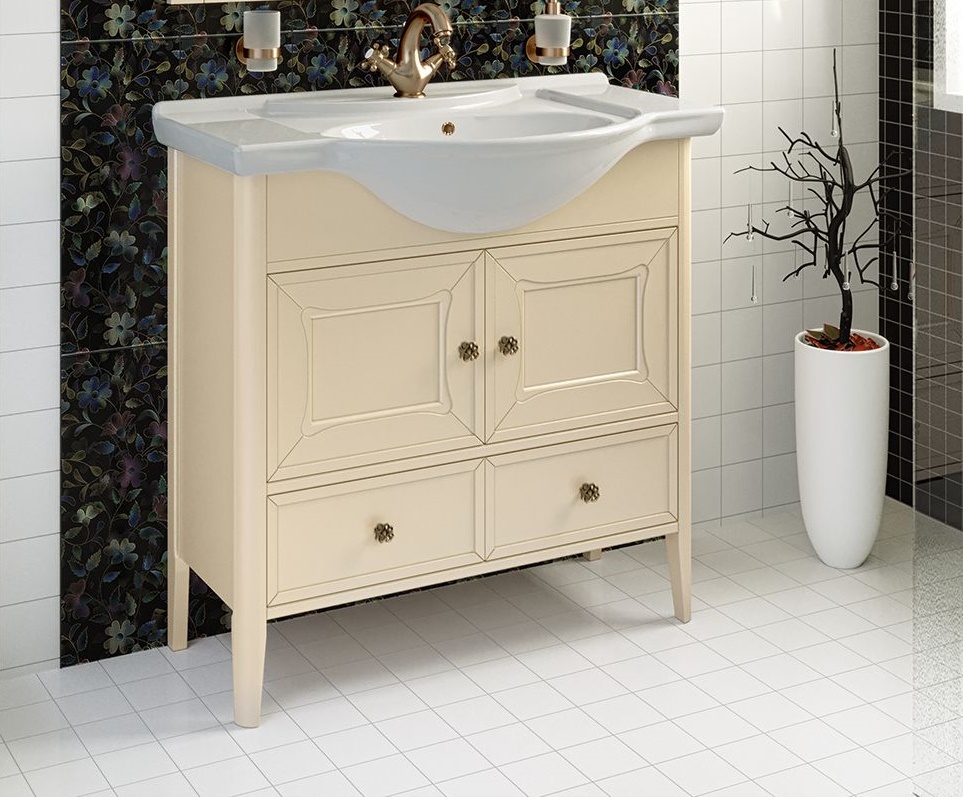 Тумба с раковиной Timo Aurora 75 M-VR vanilla