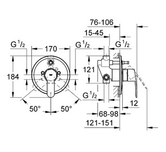 Смеситель Grohe Eurostyle Cosmopolitan 33637002 для ванны с душем