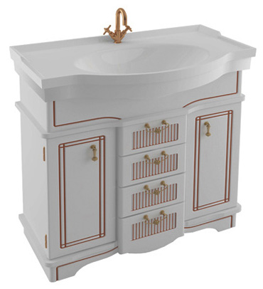 Тумба с раковиной Aquanet Луис 100 белая