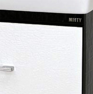 Тумба с раковиной Misty Гранд Lux 80 бело-черная кожа croco 2 ящика