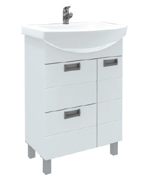 Тумба с раковиной Aquanet Сити 60 белая