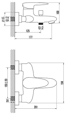Смеситель Lemark Status LM4402C для ванны с душем