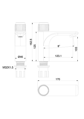 Смеситель для раковины WONZON & WOGHAND CLICK, Брашированное золото WW-A40412-BG