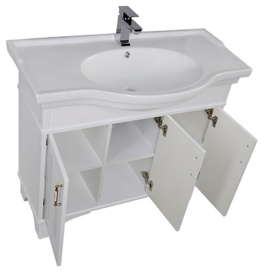 Тумба с раковиной Aquanet Валенса 100 белая