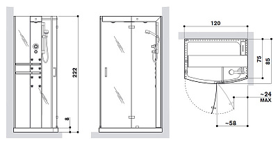 Душевая кабина Jacuzzi Mynima 120TT SX
