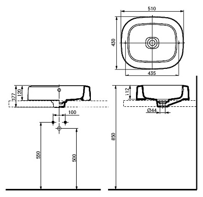 Раковина Toto NC/R LW761Y накладная