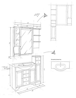 Мебель для ванной Eban Eleonora Modular 107 L белая