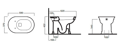 Унитаз приставной Hatria Dolcevita BR вертикальный выпуск
