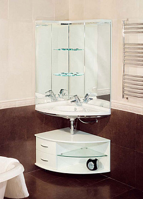 Тумба с раковиной De Aqua Трио L фурнитура хром