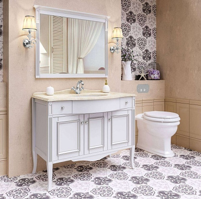 Тумба с раковиной Timo Aura 110 M-VR bianco/silver