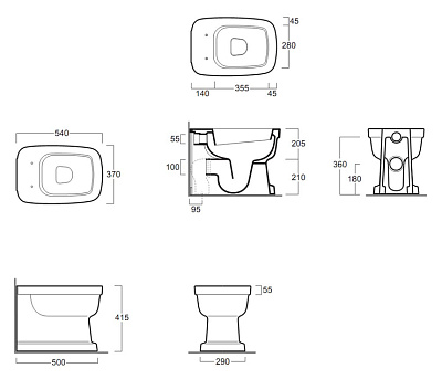Унитаз приставной Simas Evolution EVO01