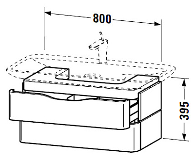 Тумба с раковиной Duravit PuraVida  белая
