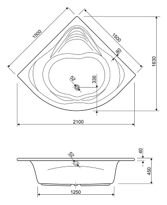 Акриловая ванна CEZARES Cetina 150x150