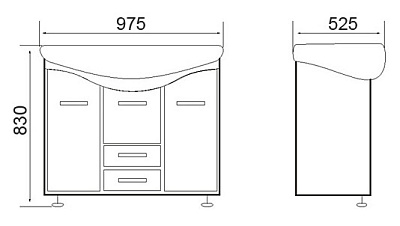 Тумба с раковиной Атолл Барселона 295 белая с медью
