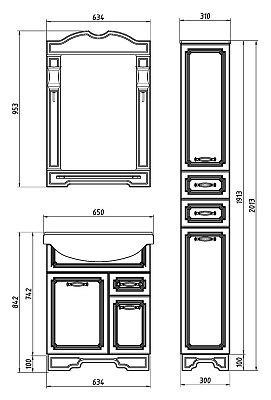 Мебель для ванной ASB-Mebel Астра нсв декор 65 белая