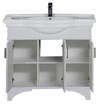 Тумба с раковиной Aquanet Валенса 100 белая