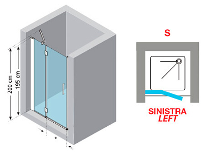 Душевая дверь в нишу Novellini Louvre G LOUVRG120LS-1K