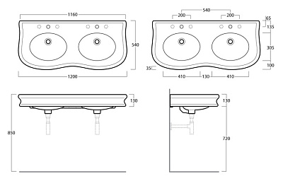 Тумба с раковиной Tiffany World Palermo 7703 bianco puro
