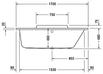Акриловая ванна Duravit DuraStyle 700297