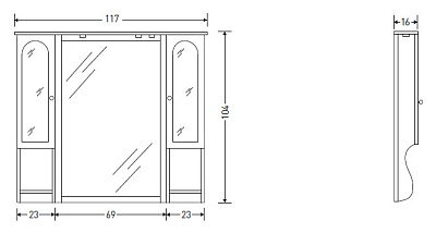 Зеркало-шкаф Eban Arianna 117 орех