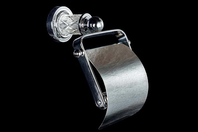 Держатель для туалетной бумаги с крышкой Boheme MURANO CRYSTAL (комплект) 10901-CRST-CH