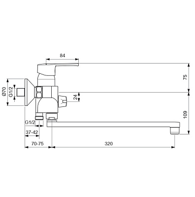 Смеситель Vidima Uno BA320AA для ванны с душем