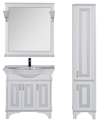 Мебель для ванной Aquanet Валенса 100 белый краколет/серебро