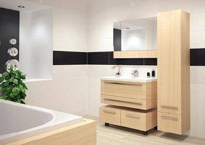 Шкаф-пенал Aquanet Нота светлый дуб