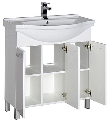 Тумба с раковиной Aquanet Глория 80 белая