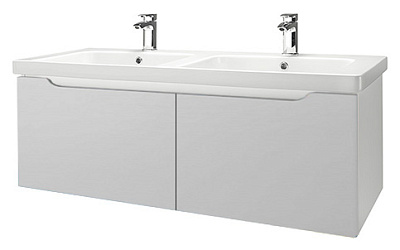 Мебель для ванной Dreja Color 125 2 ящика белый глянец